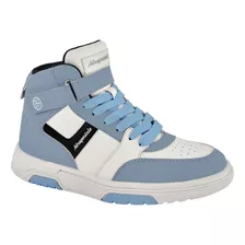 Tenis Aeropostale Tipo Botin Velcro Ajustable Dama Blanco