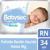 PaÃ±ales De BebÃ© Babysec Recien Nacido Ultrasuave 34 Un Rn