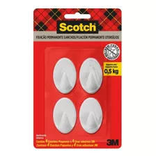 Gancho - Scotch - Pequeno Branco - 4 Unidades - 3m