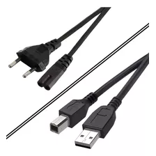 Set Cable Poder Tipo 8 Y Usb Impresora Para Hp Canon Epson