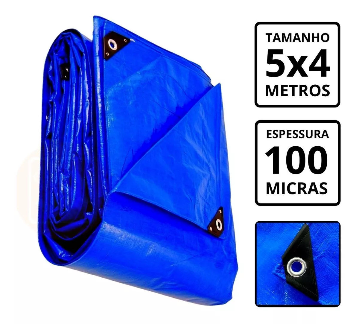 Lona Azul Carreteiro Caminhão Piscina Impermeável 100g 5x4