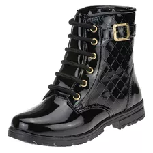 Bota Coturno Infantil Stilo Rosê Cano Curto Verniz-2143