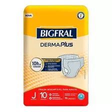 Fralda Descartável Adulto Bigfral Derma Plus J 10 Unidades