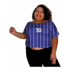 Tshirt Cropped Plus Size Feminino Torcedora Brasileira Copa