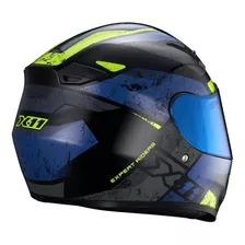 Capacete X11 Trust Pro Ballads Moto + Viseira Extra Cor Azul+neon Tamanho Do Capacete 60