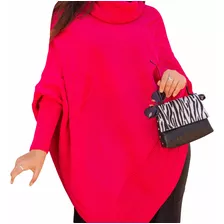 Casaco Frio Tricô Poncho Lindo Feminino Roupa Moda Inverno