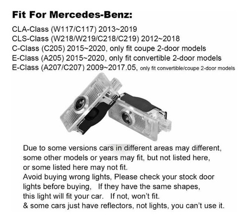 Set 2x Lmparas Luz Laser Led Logo Mercedes Benz C E Cls Cla Foto 8