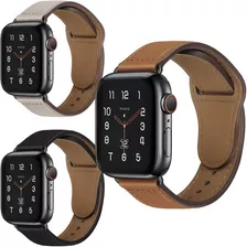 Malla Eco Cuero Para Apple Watch 42 44 45mm Series