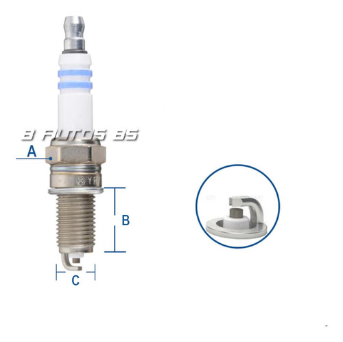 Bujia Bosch Yr7dc Compatible Con Chvrolet, Fiat Foto 2