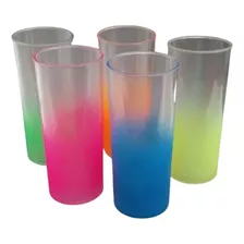 10 Vasos Trago Largo Degradé Cristal 330ml 