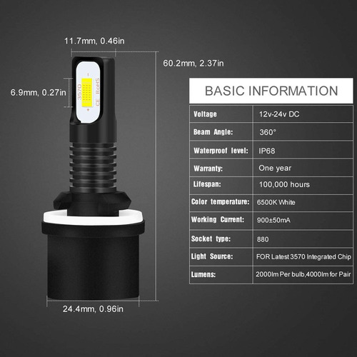 Kit De Focos Led 9005 9006 De Luz Alta/baja Para Chevrolet Foto 9