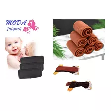 Kit 5 Absorventes Bambu + 5 Fibra Café Fralda Bebê F/grátis