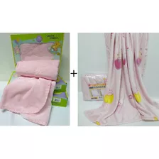 Kit Com 2 Jolitex Cobertor Touch Texture + Manta Bebe Menina