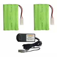 Kit 2 Baterias Carrinho 9,6v 2700mah + 1 Carregador 9,6v Pro