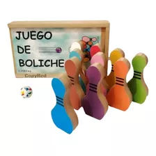 Juego De Boliche 11pz Madera Didáctico Infantil Envio Full