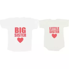 Camiseta Para Irmãs - Big Sister + Little Sister