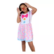 Vestido Infantil Temático Fantasia Aniversário Palhacinha