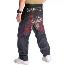 Jeans De Skate Rectos Bordados Para Hombres Hip Hop Trend