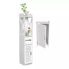 Mueble Organizador 4 Niveles De Baño Color Blanco 80x15 Cm