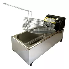 Fritadeira Elétrica Inox 1 Cuba 2l 110 Ou 220v C/ Termostato