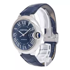 Cartier Ballon Bleu 42mm Steelblue Dial Mens Automatic Watch