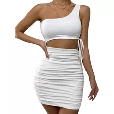 Vestido Blanco Importado Shein Mujer Casual 