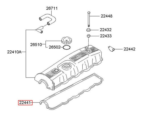 Junta Tapa Punterias Para Hyundai H1 Wagon D4bf 2.5l 2013 Foto 3