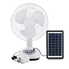 Ventilador Solar Recargable Carga Usb +2 Ampolletas 12 