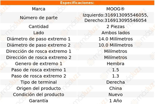 2- Terminales Exteriores Nissan Qashqai 2017/2019 Moog Foto 2