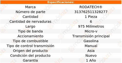 (1) Banda Accesorios Micro-v Veracruz 3.8l V6 07/12 Foto 2