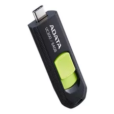 Memoria Usb Tipo C Adata Uc300 64gb Retráctil Negro/verde Color Negro