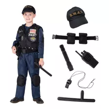 Swat Disfraz De Polica Para Nios, Disfraz De Halloween, Fies
