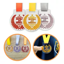 Kit 100 Medalhas Honra Ao Mérito 50mm Acrílico C/ Fita