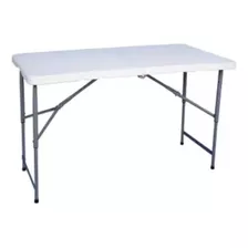 Mesa De Resina Plegable 122x60x52-74cm Sunable Color Blanco