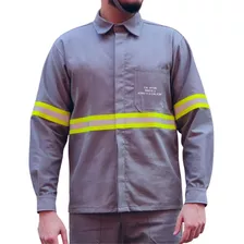 Camisa Risco 2 Eletricista Anti Chama Nr10 Cinza Ca 41146