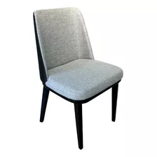 Cadeira Para Mesa De Jantar Base Ébano Revestida Linho/couro