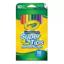 10 Marcadores Crayola Super Tips Lavables