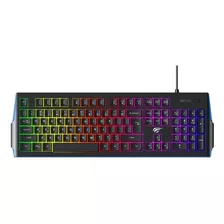 Teclado Gamer Para Jogos Com Fio Havit Kb866l Preto Cor De Teclado Preto/ocre Idioma Português Brasil