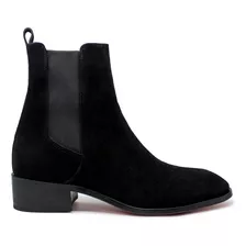 Bota Chelsea Premium Piel Gamuza Color Negro André Bocassi