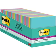 Notas Post-it Superadhesivas, 3 X 3 Pulgadas, 24 Blocs, 2 X