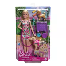 Boneca Barbie E Cachorro Na Cadeira De Rodas Mattel - Htk37