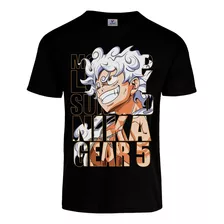 Playera Monkey D Luffy Gear 5 Nika Negro