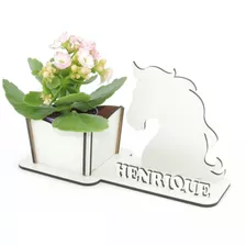 5 Porta Flores Display Personalizado Mdf Branco Cavalo