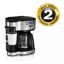 Cafetera Programable Hamilton Beach 49980-cl Doble Función Color Plateado