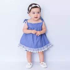 Vestido Bebe Menina Manga Curta Festa Luxo Mundo Nina 