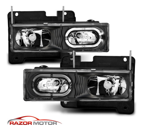 Par Faro Negro Led Gmc Jimmy Slt 1994 4.3l Foto 4