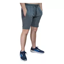 Pantalón Corto Hombre Bermuda Con Cierres Algodón Rustico