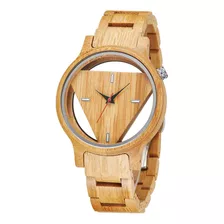 Reloj Hombre Tiong W6001 Cuarzo 42mm Pulso Madera En Madera