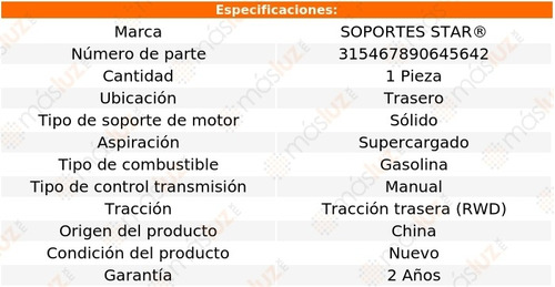 1) Soporte Motor Tras Mercedes-benz Slk200 1.8l 4 Cil 05/09 Foto 2