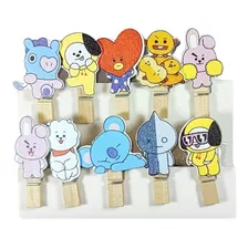 Pinza Perro De Ropa Madera Bts 2 Manualidades 3,5 Cm